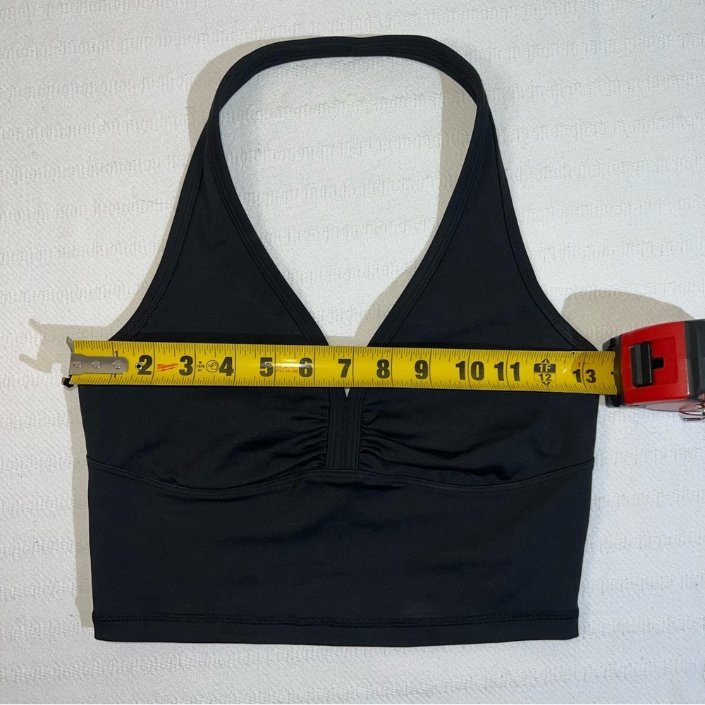 Frankies Bikini Active Women’s Halter Top Size M Black Stretch Athleisure Yoga - Picture 6 of 7